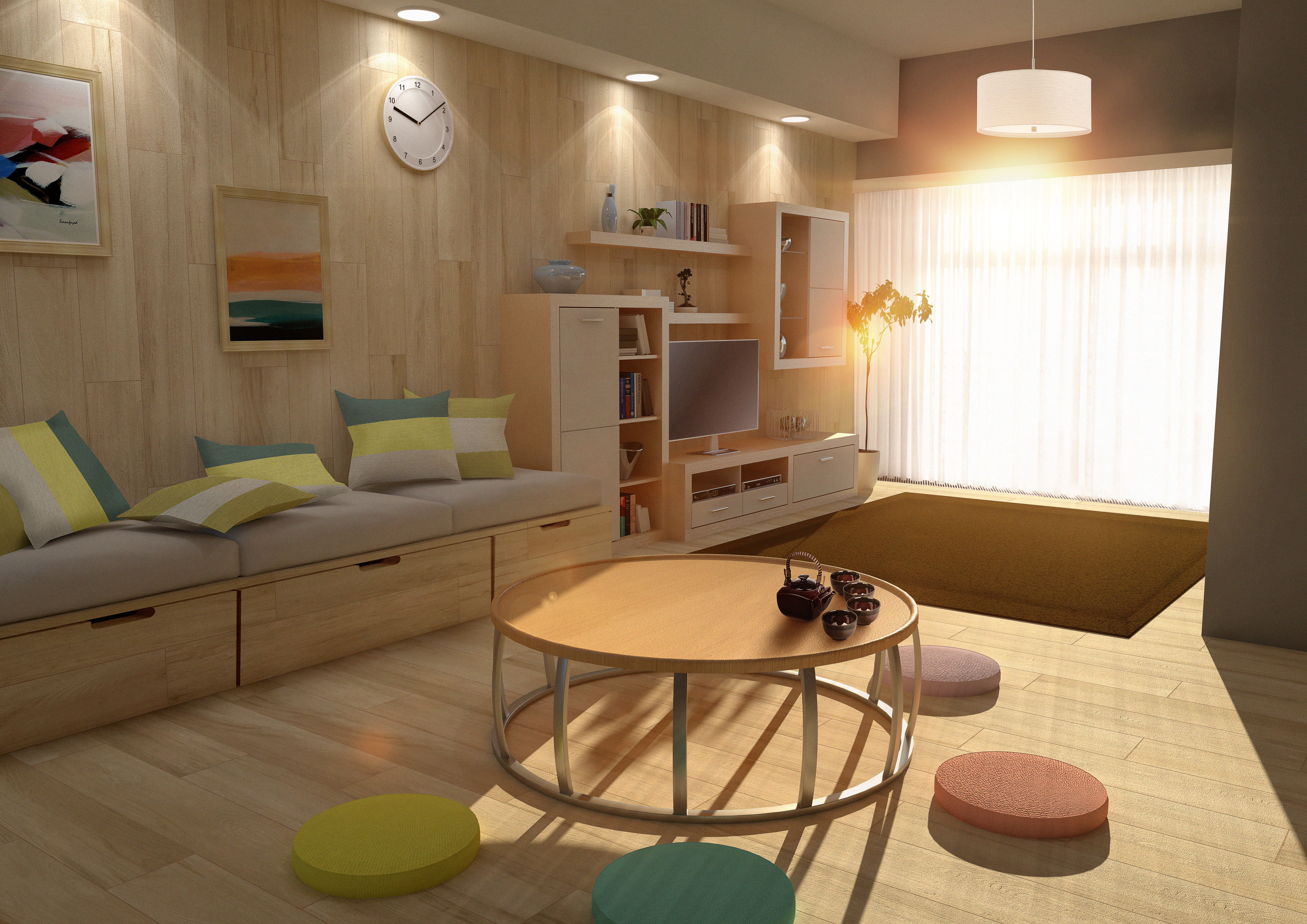 Modern japanese living room deals