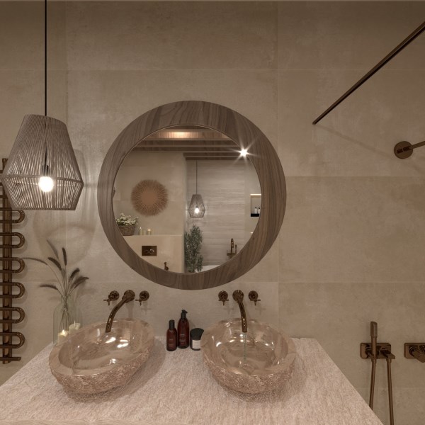 Earthy Washroom Oasis