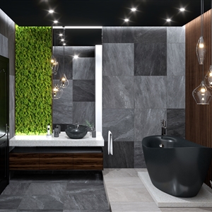 Dark Moss Wooden Bathroom_02