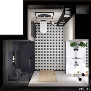 Modern Black Geometry Bathroom_04