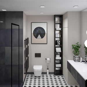Modern Black Geometry Bathroom_01