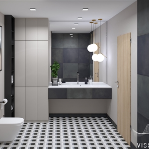 Modern Black Geometry Bathroom_02